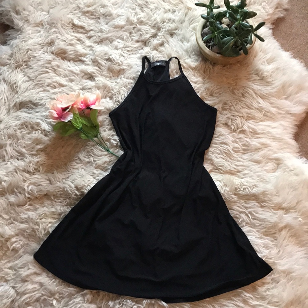 High neck swing dress